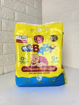 Порошок для прання "Doctor Wash Baby" з нейтральним ароматом 2400г 2401684274 фото