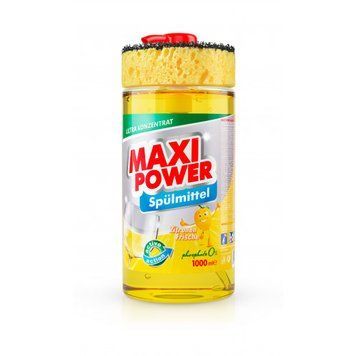 MAXI POWER Засіб для миття посуду Лимон з губкою 1 л 671 фото